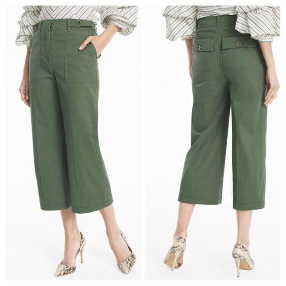 WHBM High-Waisted Wide Leg Crop Pants - Picture 1 of 10